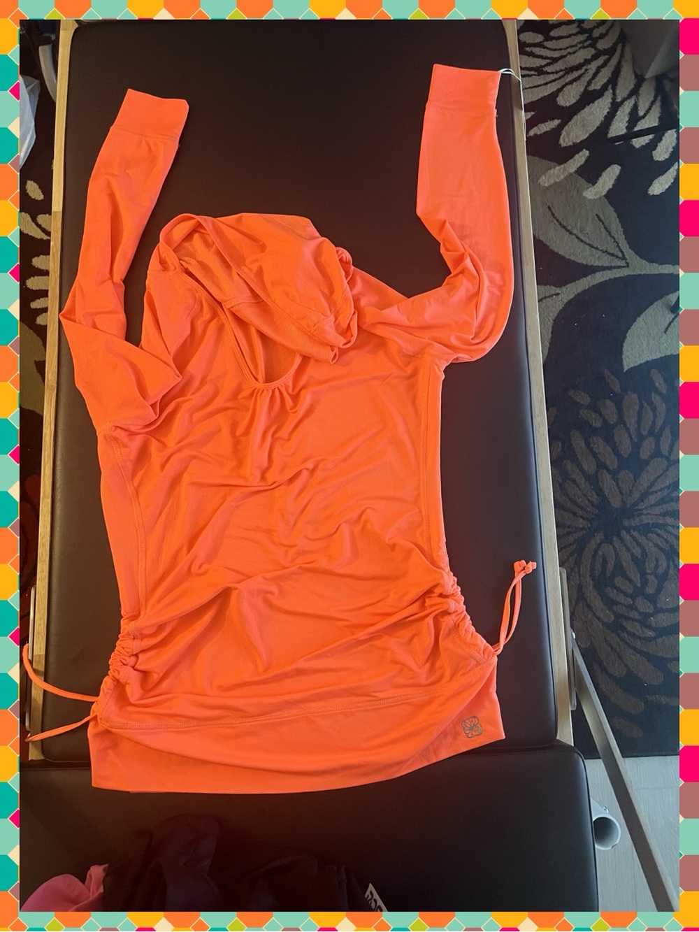 Apana Neon Orange Hoodie with Side Ties